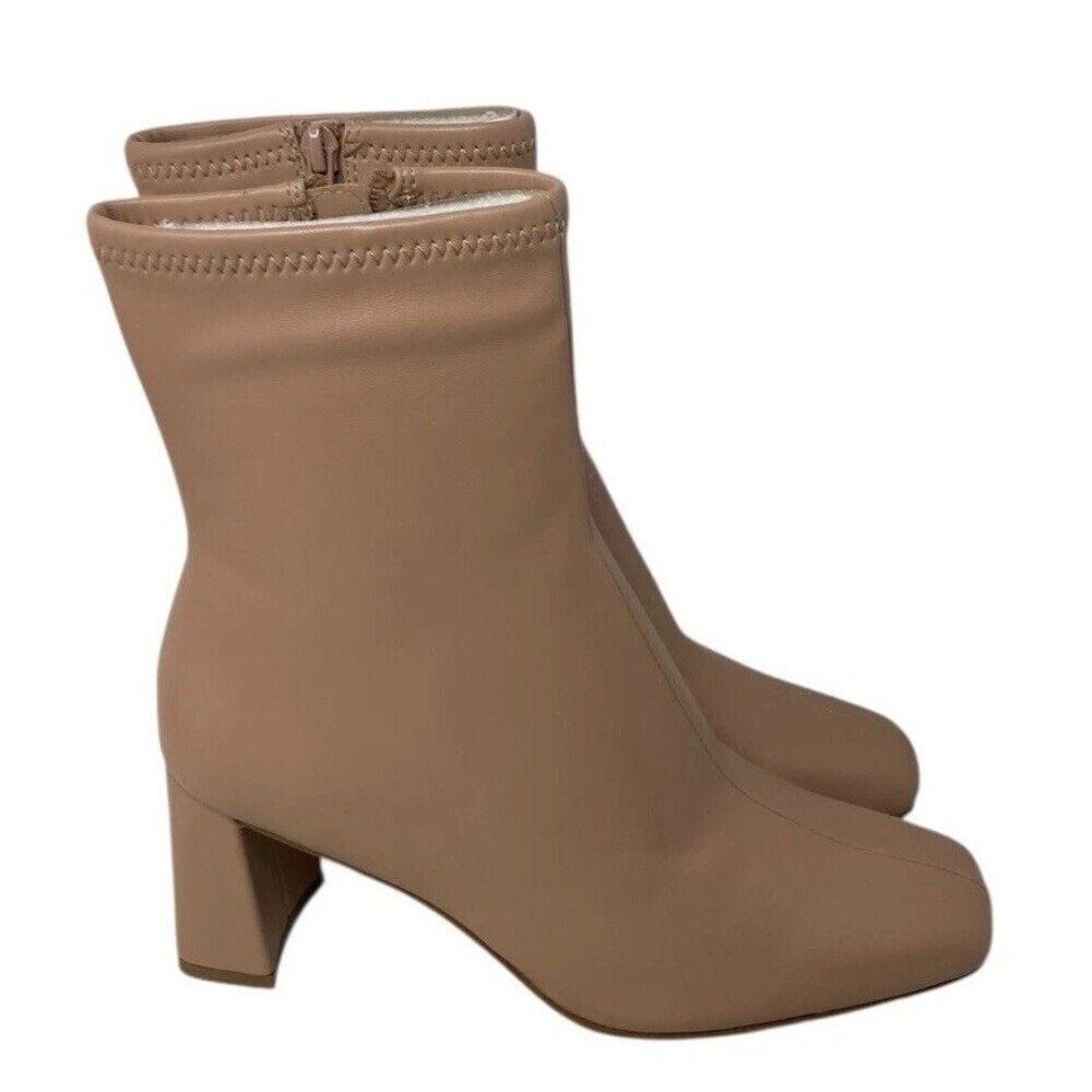 Steve Madden Booties Size 6.5M Beige Ankle Boots Harli Women's Faux Leather NEW